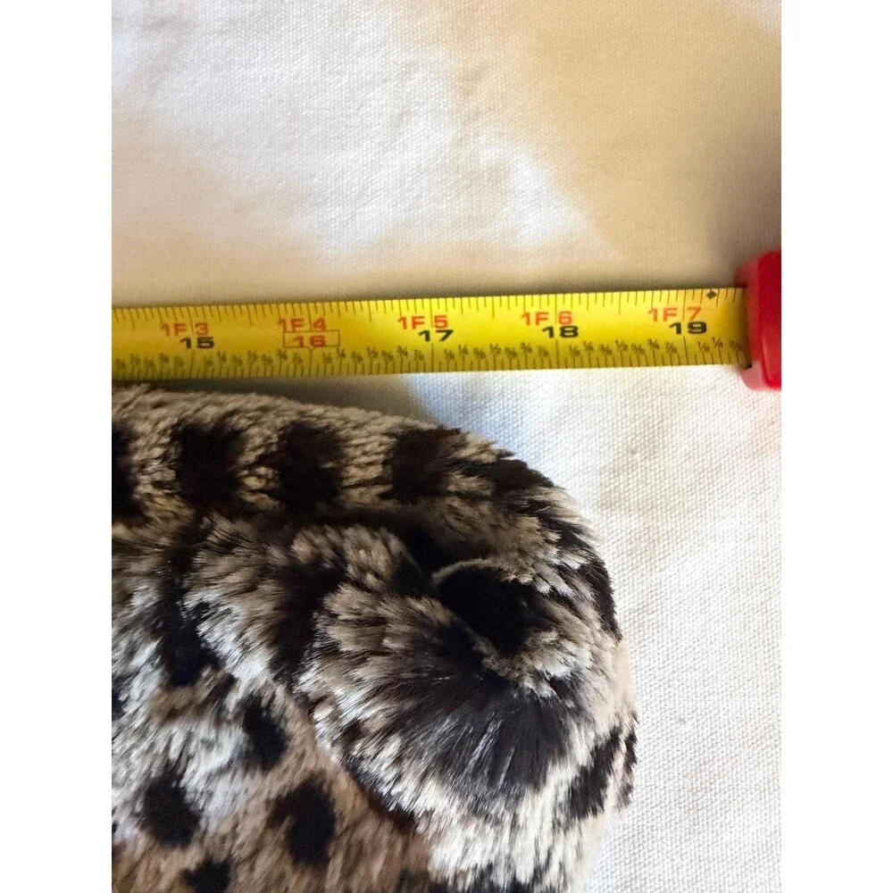 Anthropologie sleeping on snow Faux Fur Cowl Neck Snood Gray Leopard One Size